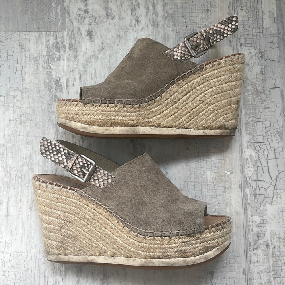 Dolce Vita Shan Peep Toe Snake Print Platforms